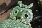 Polished Green Verdite Owl Carvings  x 2 From Zimbabwe - Toprock Gemstones and Minerals 
