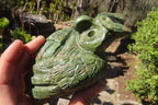Polished Green Verdite Owl Carvings  x 2 From Zimbabwe - Toprock Gemstones and Minerals 