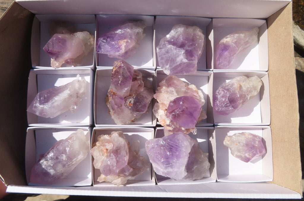 Natural Jacaranda Amethyst Specimens x 12 From Mumbwe, Zambia - Toprock Gemstones and Minerals 