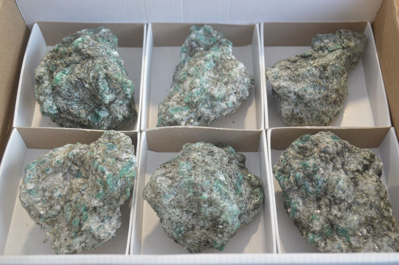 Natural Rare Emerald Mica In Matrix Cobbed Specimens x 6 From Mutoko, Zimbabwe - Toprock Gemstones and Minerals 
