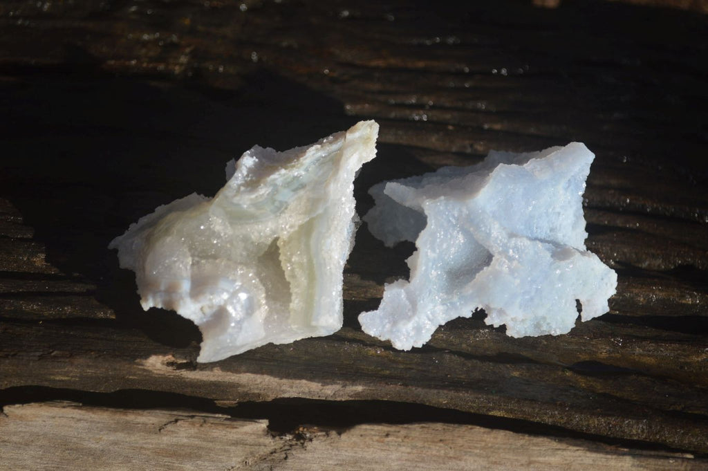 Natural Etched Blue Chalcedony Specimens x 12 From Nsanje, Malawi - Toprock Gemstones and Minerals 