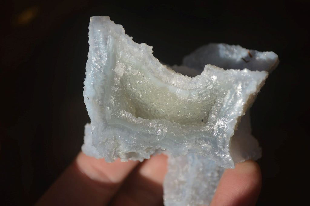 Natural Etched Blue Chalcedony Specimens x 12 From Nsanje, Malawi - Toprock Gemstones and Minerals 