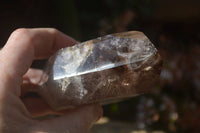 Polished Smokey Window Quartz Points x 2 From Ankazobe, Madagascar - Toprock Gemstones and Minerals 