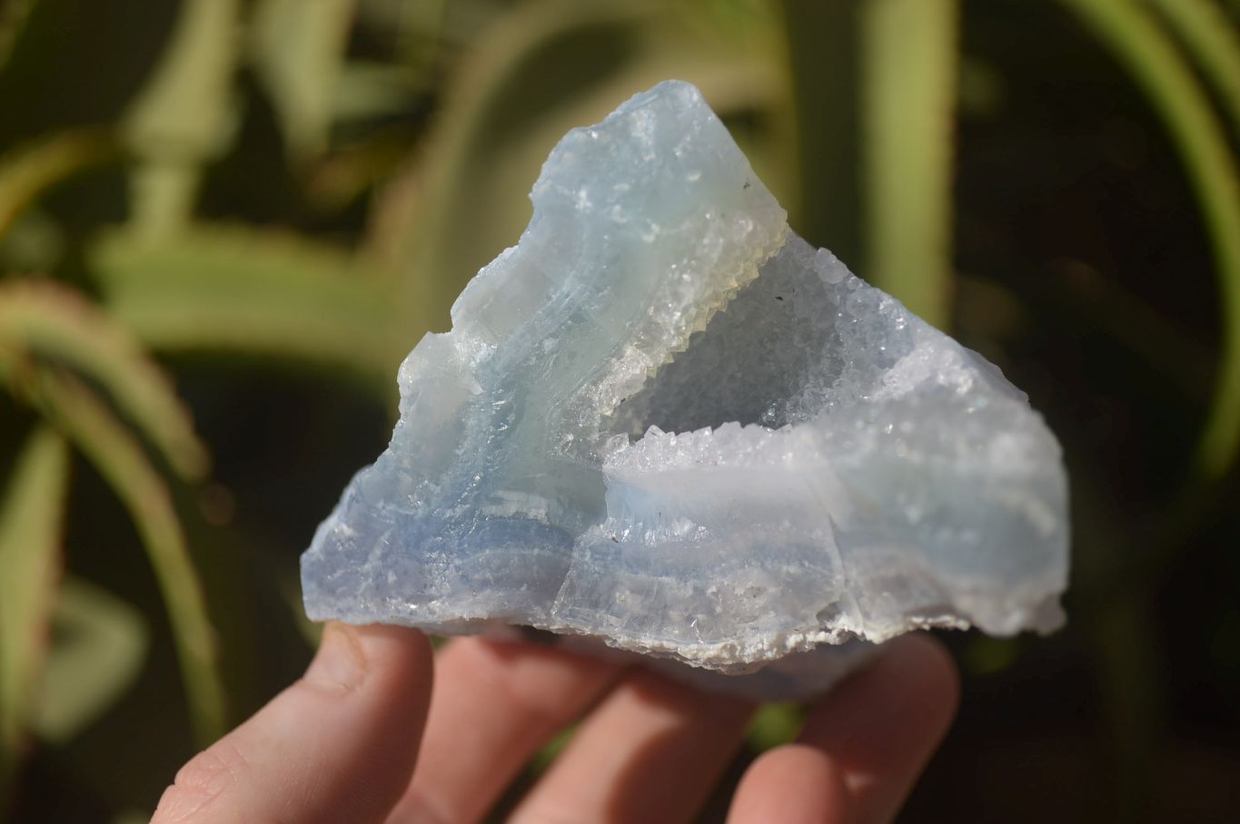 Natural Etched Blue Chalcedony Specimens x 3 From Nsanje, Malawi - Toprock Gemstones and Minerals 