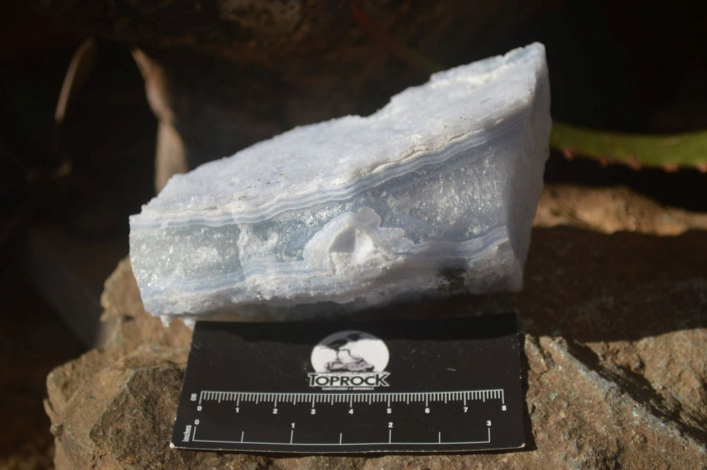 Natural Etched Blue Chalcedony Specimens x 3 From Nsanje, Malawi - Toprock Gemstones and Minerals 