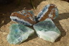Polished One Side Polished Watermelon Fluorite Pieces  x 4 From Uis, Namibia - Toprock Gemstones and Minerals 