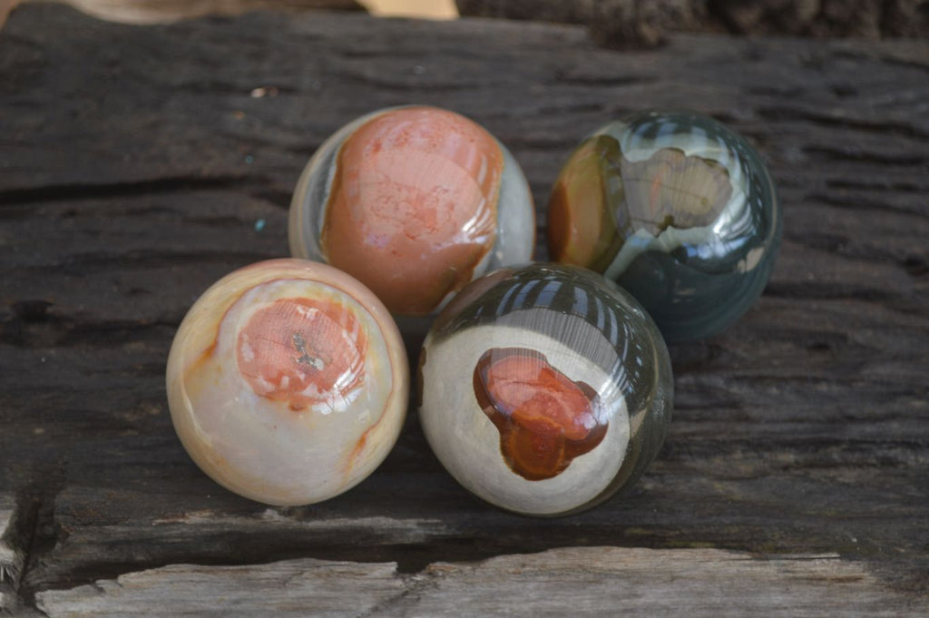 Polished Polychrome Jasper Spheres  x 4 From Madagascar - Toprock Gemstones and Minerals 