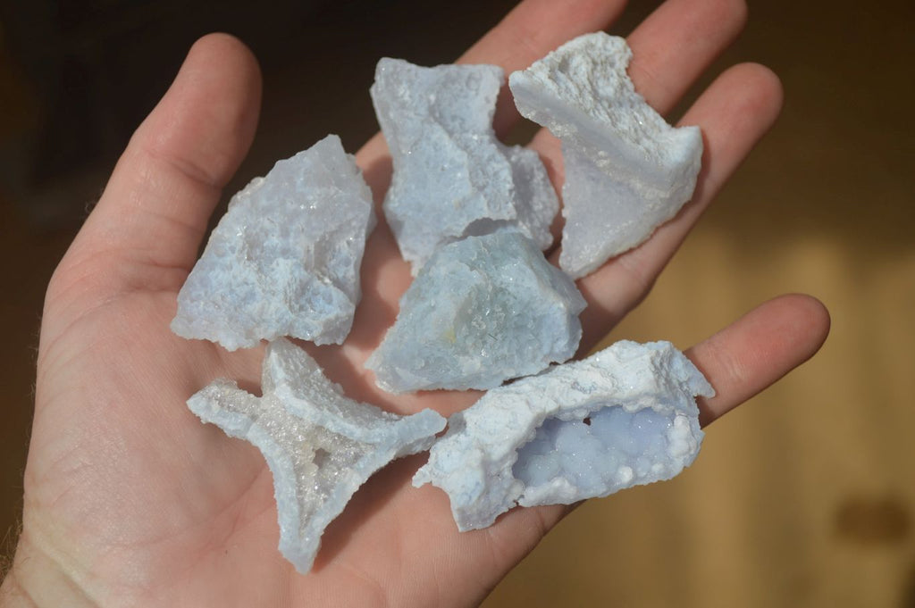 Natural Etched Blue Chalcedony Specimens  x 35 From Nsanje, Malawi - Toprock Gemstones and Minerals 
