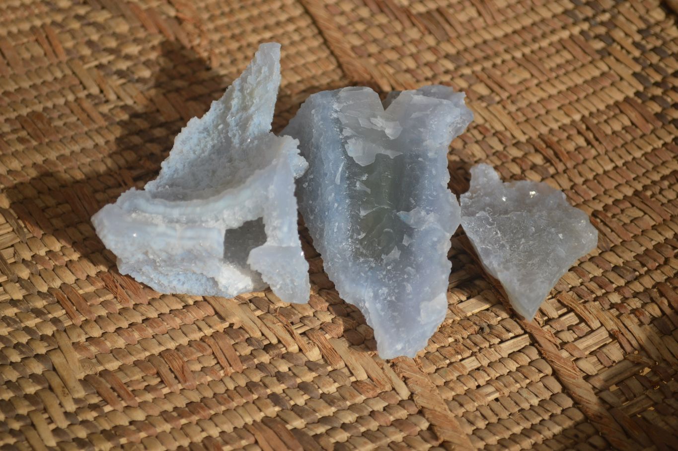 Natural Etched Blue Chalcedony Specimens  x 35 From Nsanje, Malawi - Toprock Gemstones and Minerals 
