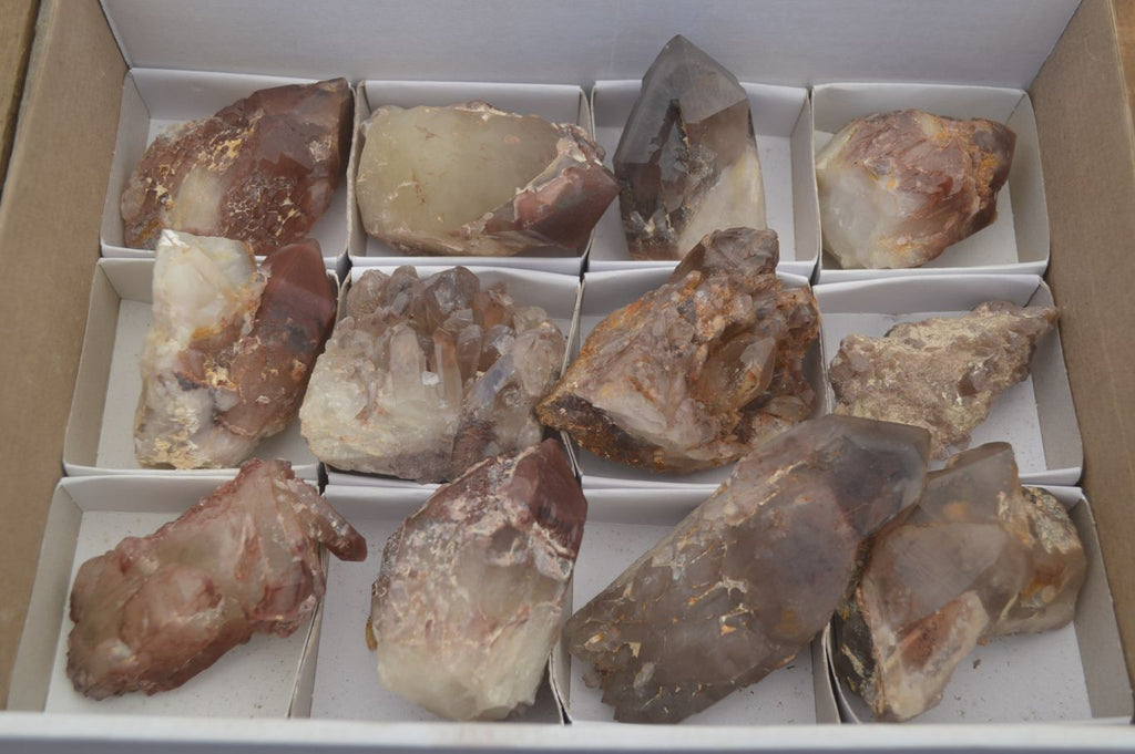 Natural Red Hematoid Quartz Clusters x 12 From Karoi, Zimbabwe - Toprock Gemstones and Minerals 