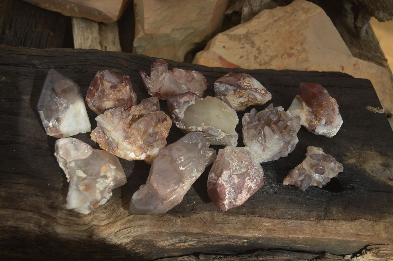 Natural Red Hematoid Quartz Clusters x 12 From Karoi, Zimbabwe - Toprock Gemstones and Minerals 