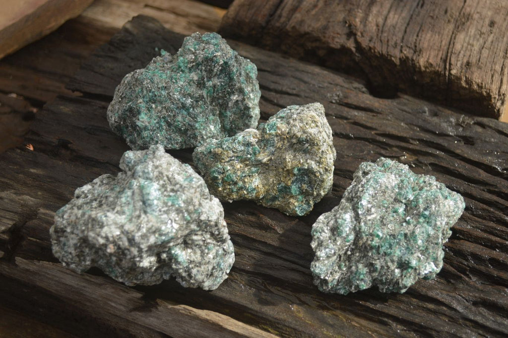 Natural Rare Emerald Mica In Matrix Cobbed Specimens x 4 From Mutoko, Zimbabwe - Toprock Gemstones and Minerals 