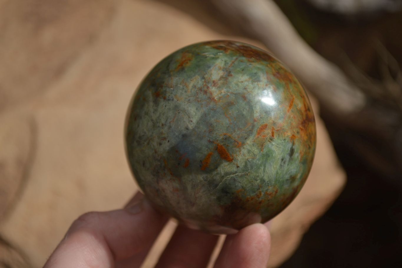 Polished Green Chrysoprase Spheres  x 4 From Madagascar - Toprock Gemstones and Minerals 
