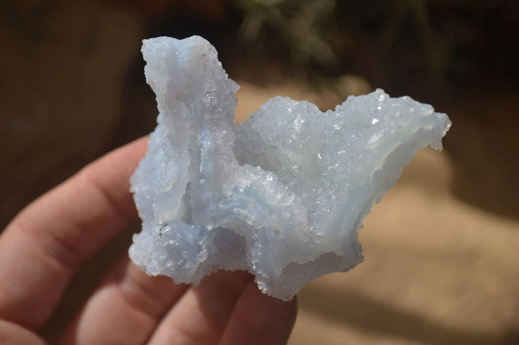 Natural Etched Blue Chalcedony Specimens  x 12 From Nsanje, Malawi - Toprock Gemstones and Minerals 