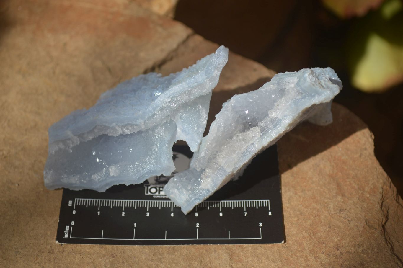 Natural Etched Blue Chalcedony Specimens  x 12 From Nsanje, Malawi - Toprock Gemstones and Minerals 