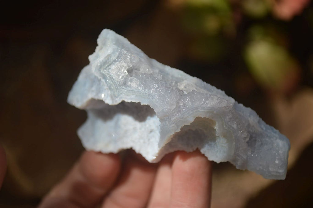 Natural Etched Blue Chalcedony Specimens  x 12 From Nsanje, Malawi - Toprock Gemstones and Minerals 