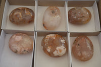 Polished Ocean Flower Agate Gallets  x 6 From Madagascar - Toprock Gemstones and Minerals 