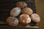Polished Ocean Flower Agate Gallets  x 6 From Madagascar - Toprock Gemstones and Minerals 
