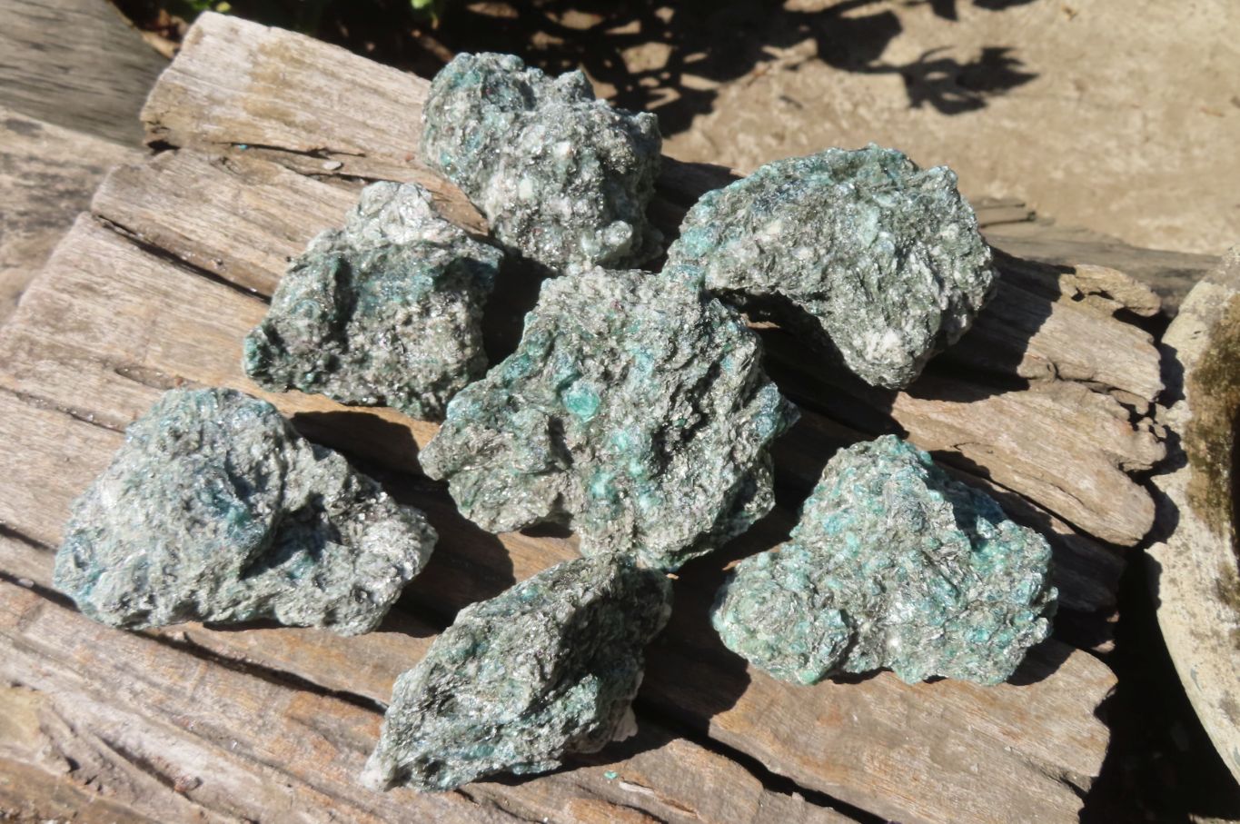 Natural Rare Emerald Mica In Matrix Cobbed Specimens x 7 From Mutoko, Zimbabwe - Toprock Gemstones and Minerals 