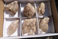 Natural Cascading Smokey Quartz Clusters x 6 From Luena, Congo - Toprock Gemstones and Minerals 
