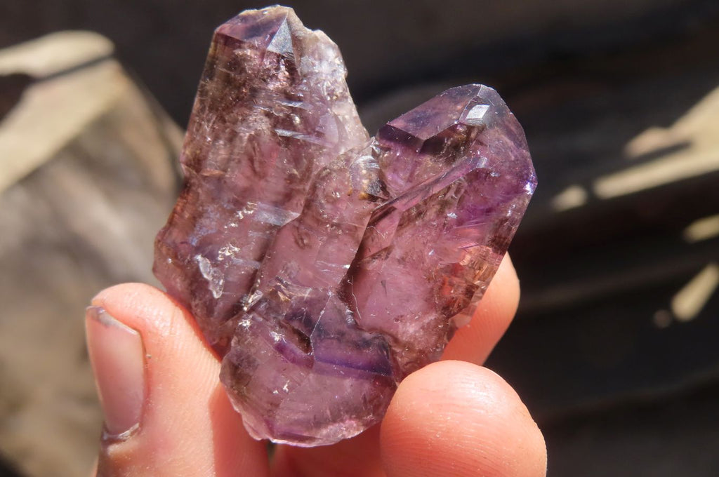Natural Smokey Amethyst Crystals  x 12 From Chiredzi, Zimbabwe - Toprock Gemstones and Minerals 