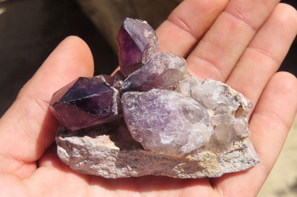 Natural Smokey Amethyst Crystals  x 12 From Chiredzi, Zimbabwe - Toprock Gemstones and Minerals 