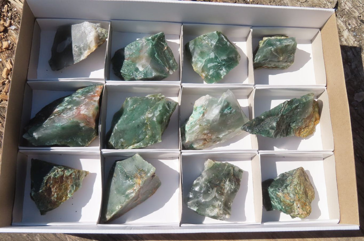 Natural Green Jade Cobbed Specimens x 12 From Swaziland - Toprock Gemstones and Minerals 