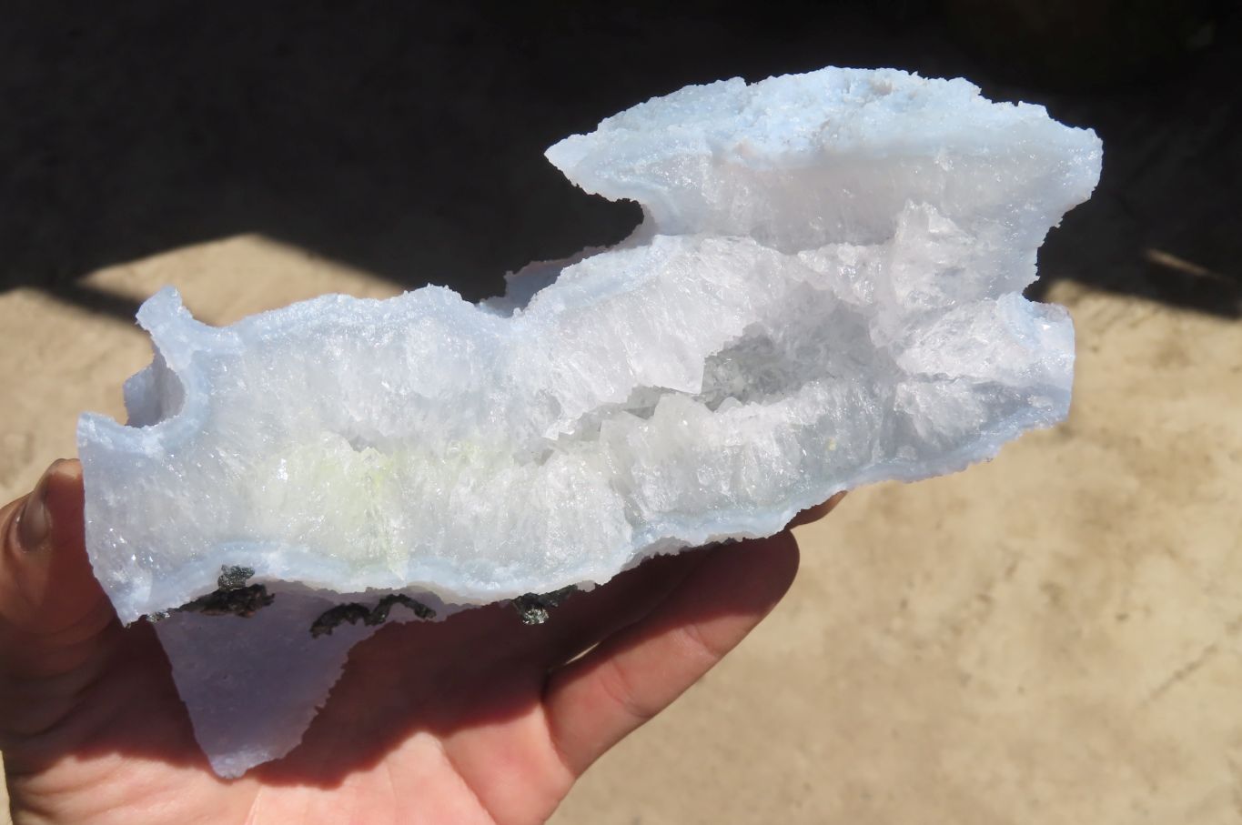 Natural Etched Blue Chalcedony Specimens  x 3 From Nsanje, Malawi - Toprock Gemstones and Minerals 