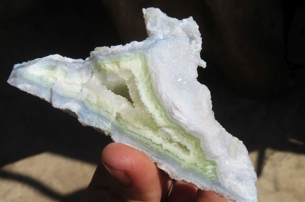 Natural Etched Blue Chalcedony Specimens  x 3 From Nsanje, Malawi - Toprock Gemstones and Minerals 