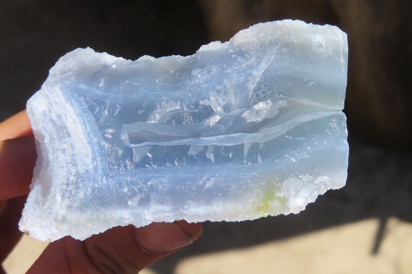 Natural Etched Blue Chalcedony Specimens  x 3 From Nsanje, Malawi - Toprock Gemstones and Minerals 