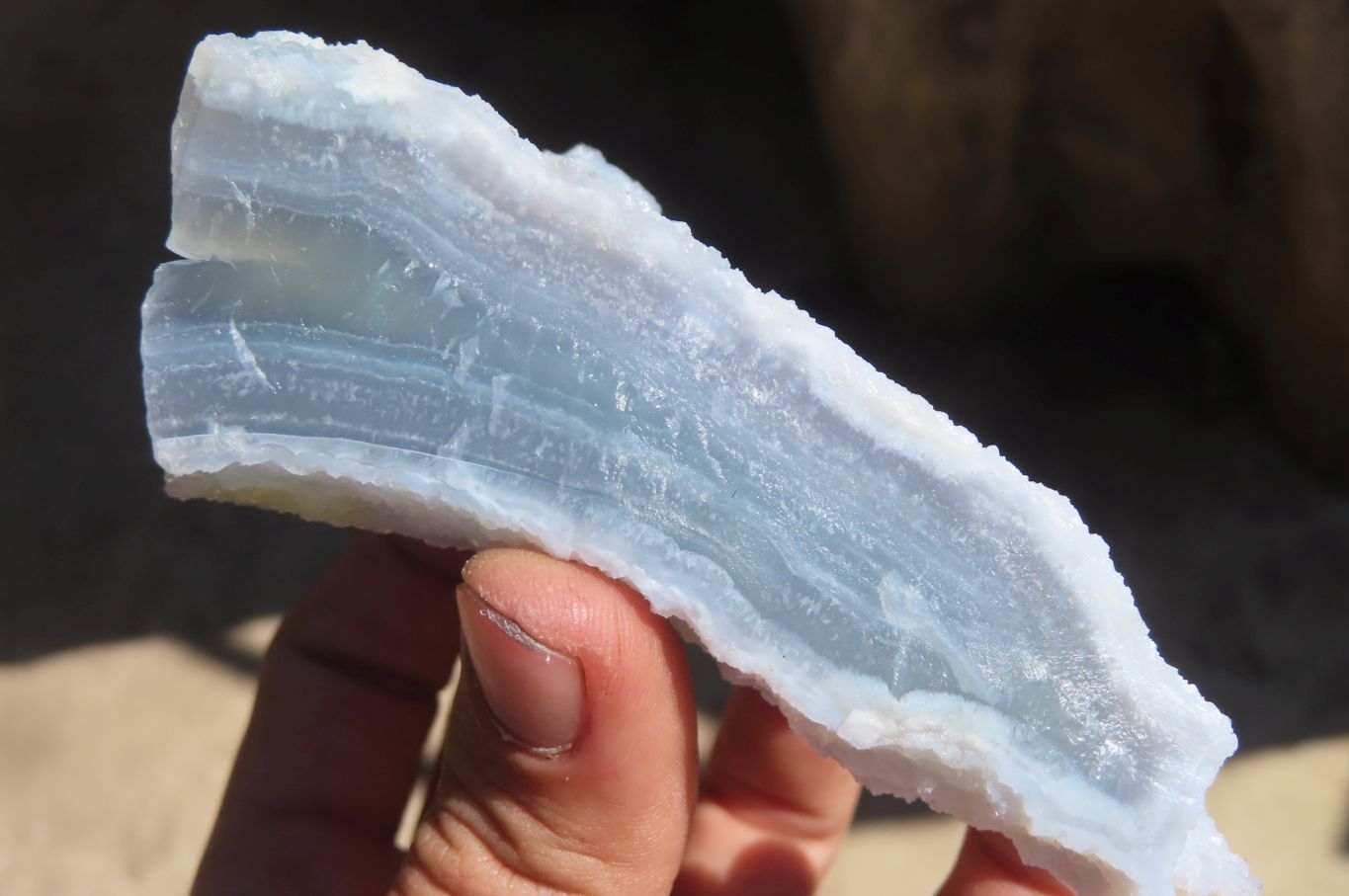 Natural Etched Blue Chalcedony Specimens  x 3 From Nsanje, Malawi - Toprock Gemstones and Minerals 