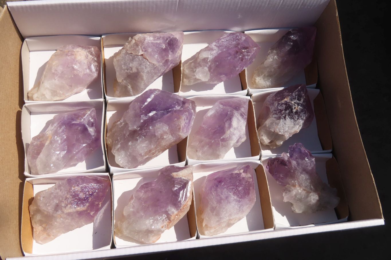Natural Jacaranda Amethyst Crystals x 12 From Mumbwa, Zambia - Toprock Gemstones and Minerals 