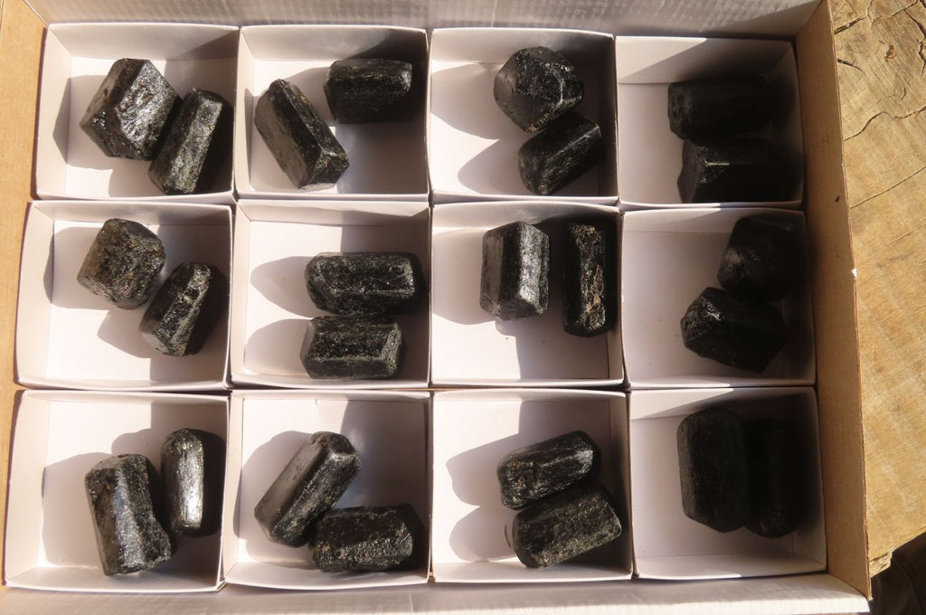 Natural Schorl Black Tourmaline Specimens  x 24 From Zimbabwe - Toprock Gemstones and Minerals 