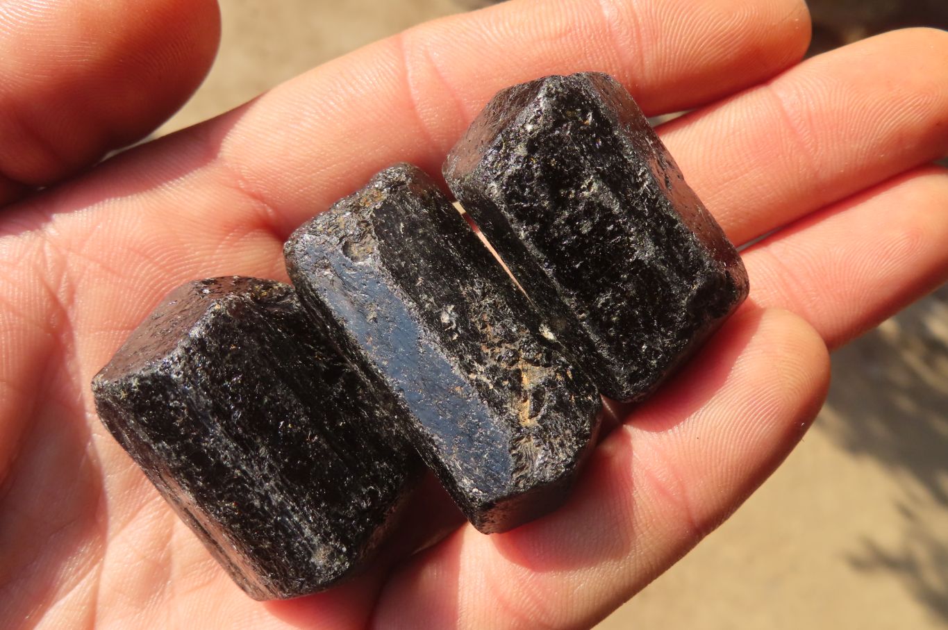 Natural Schorl Black Tourmaline Specimens  x 24 From Zimbabwe - Toprock Gemstones and Minerals 