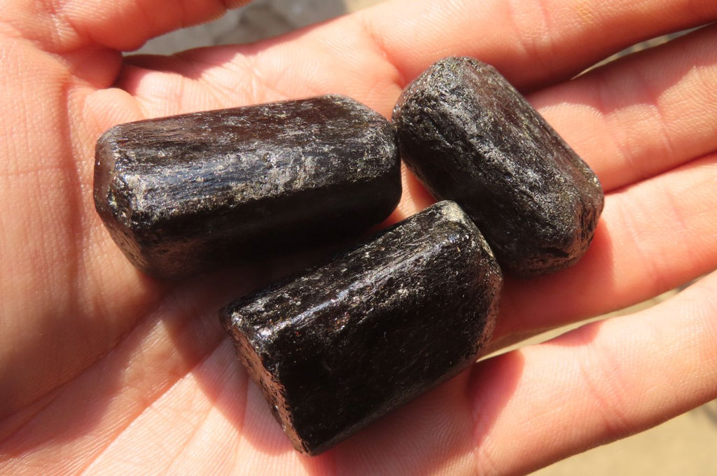 Natural Schorl Black Tourmaline Specimens  x 24 From Zimbabwe - Toprock Gemstones and Minerals 