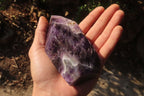 Polished Chevron Amethyst Points x 2 From Zambia - Toprock Gemstones and Minerals 