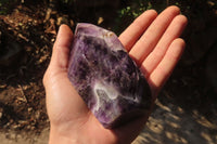Polished Chevron Amethyst Points x 2 From Zambia