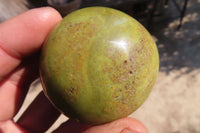 Polished Green Opal Galet / Palm Stones x 12 From Antsirabe, Madagascar - Toprock Gemstones and Minerals 