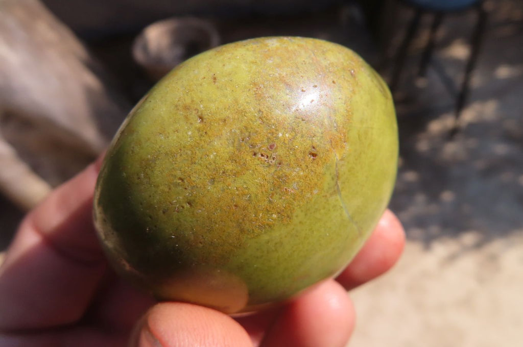 Polished Green Opal Galet / Palm Stones x 12 From Antsirabe, Madagascar - Toprock Gemstones and Minerals 