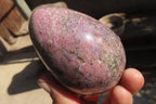 Polished Rhodonite Eggs & Heart x 3 From Ambindavato, Madagascar - Toprock Gemstones and Minerals 