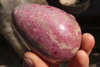 Polished Rhodonite Eggs & Heart x 3 From Ambindavato, Madagascar - Toprock Gemstones and Minerals 