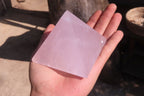 Polished Pink Rose Quartz Pyramids x 3 From Madagascar - Toprock Gemstones and Minerals 