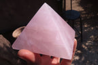 Polished Pink Rose Quartz Pyramids x 3 From Madagascar - Toprock Gemstones and Minerals 