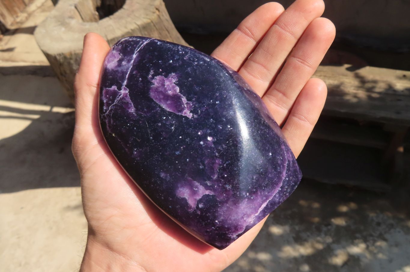Polished Purple Lepidolite Standing Free Forms  x 2 From Zimbabwe - Toprock Gemstones and Minerals 
