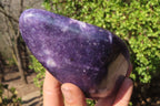 Polished Purple Lepidolite Standing Free Forms  x 2 From Zimbabwe - Toprock Gemstones and Minerals 