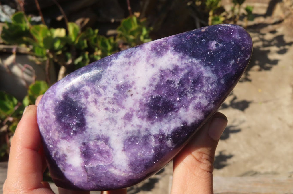 Polished Purple Lepidolite Standing Free Forms  x 2 From Zimbabwe - Toprock Gemstones and Minerals 