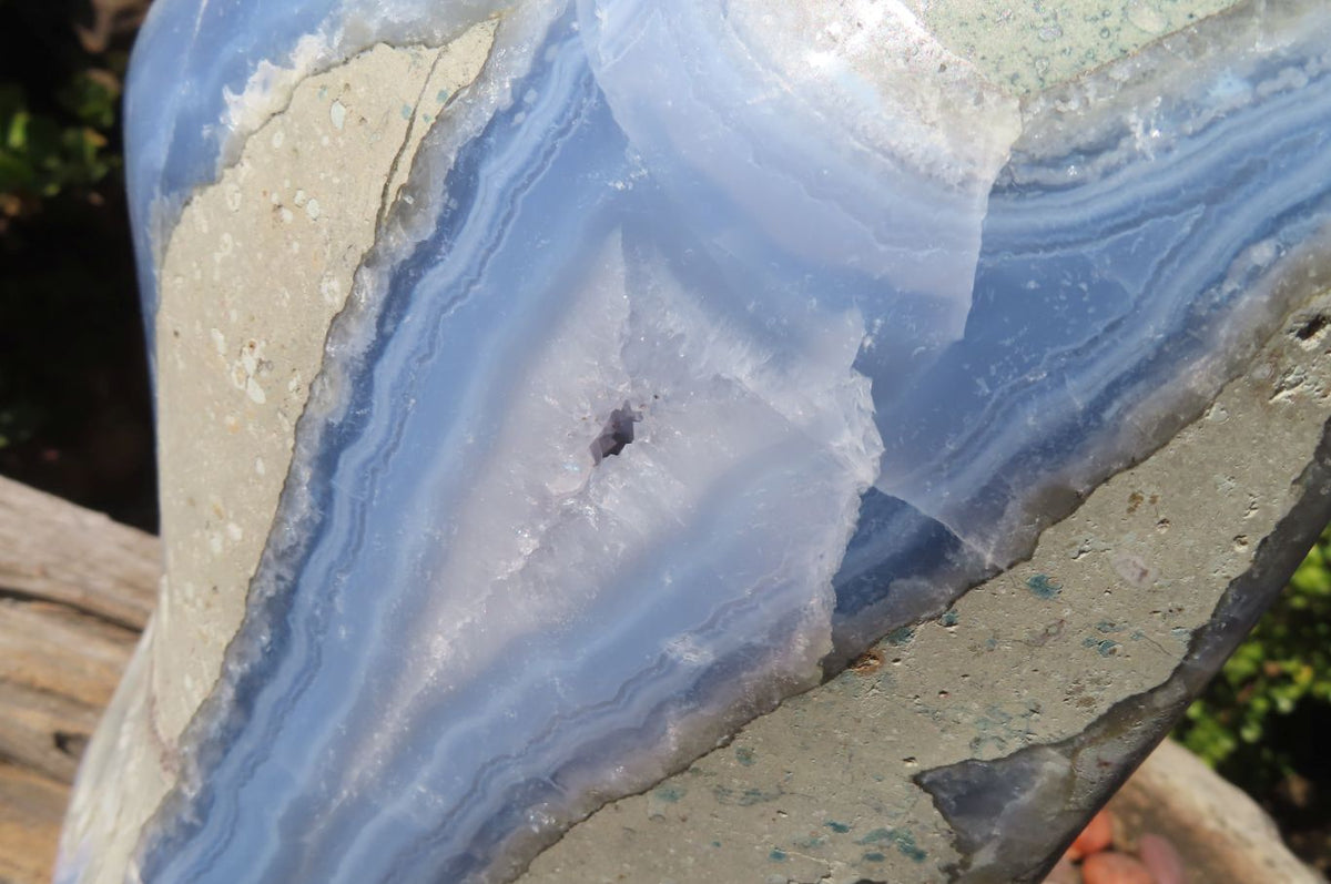 Polished Huge Blue Lace Agate Display Piece x 1 From Nsanje, Malawi - Toprock Gemstones and Minerals 