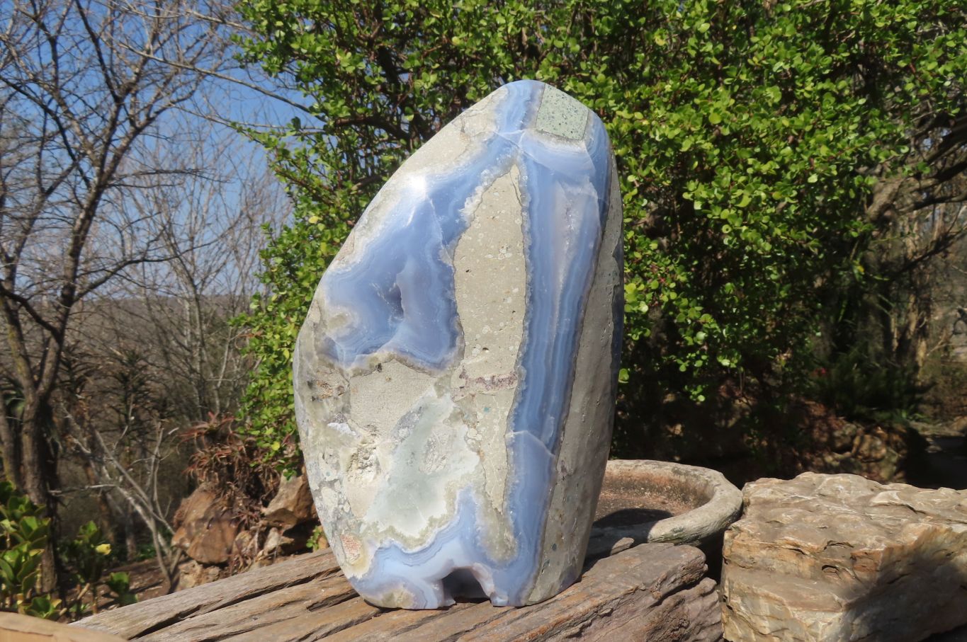 Polished Huge Blue Lace Agate Display Piece x 1 From Nsanje, Malawi - Toprock Gemstones and Minerals 