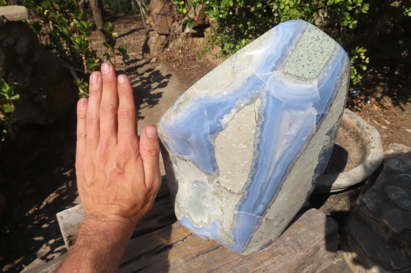 Polished Huge Blue Lace Agate Display Piece x 1 From Nsanje, Malawi - Toprock Gemstones and Minerals 