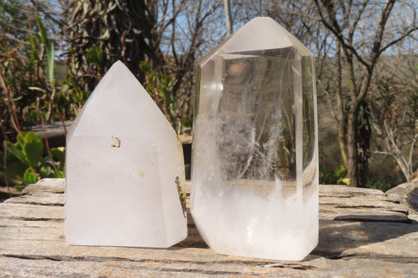 Polished Clear Quartz Crystal Points x 2 From Madagascar - Toprock Gemstones and Minerals 